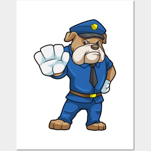 Dog as Police officer with Police uniform Posters and Art